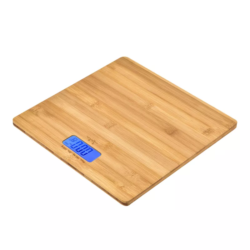 Electronic personal scale Jata HBAS1489 — 180 kg capacity, 100 g accuracy, 10.2 cm LCD, bamboo platform
