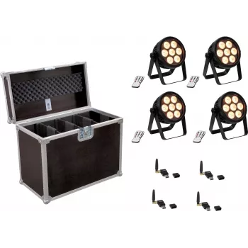 LED spot light set EUROLITE 7C-7 Silent Slim 4×7W RGBW