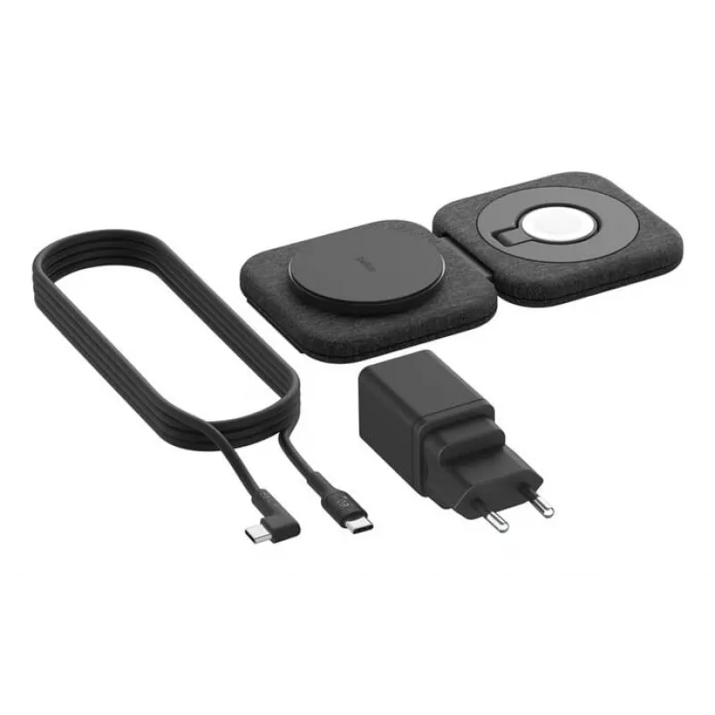 Wireless 2-in-1 Charging Station Belkin BOOSTCHARGE PRO QI2 WIZ026VFBK — wireless fast charging for phone and earbuds