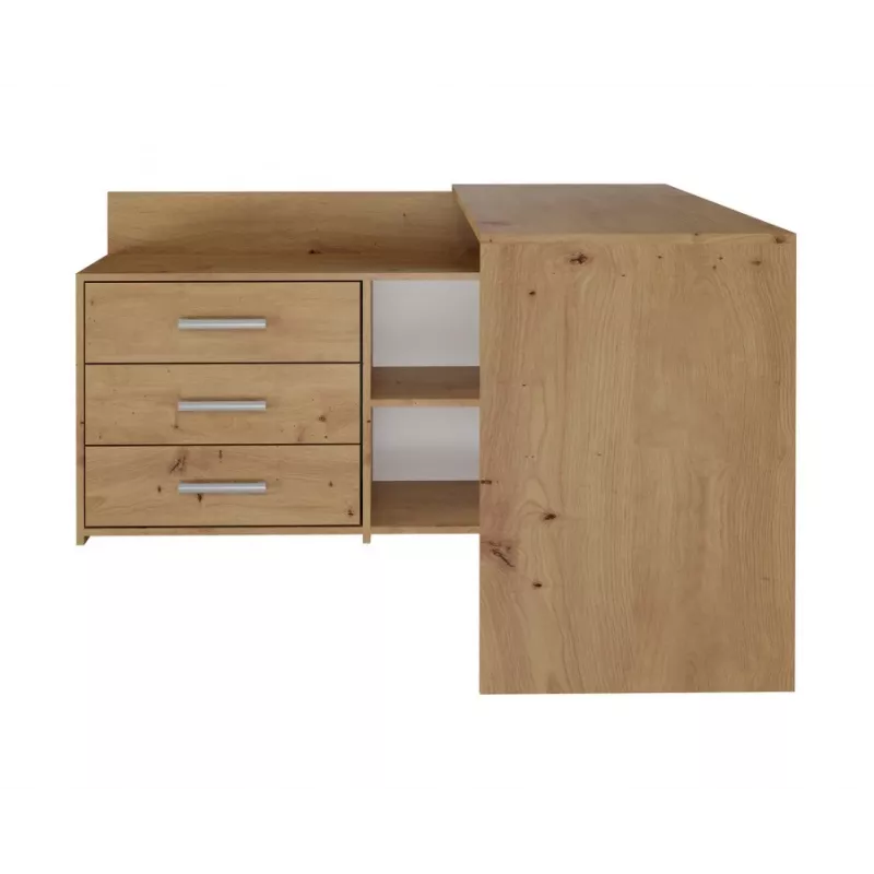 Corner computer desk Top e Shop DANY ARTISAN KPL, L-shaped particle board, oak colour