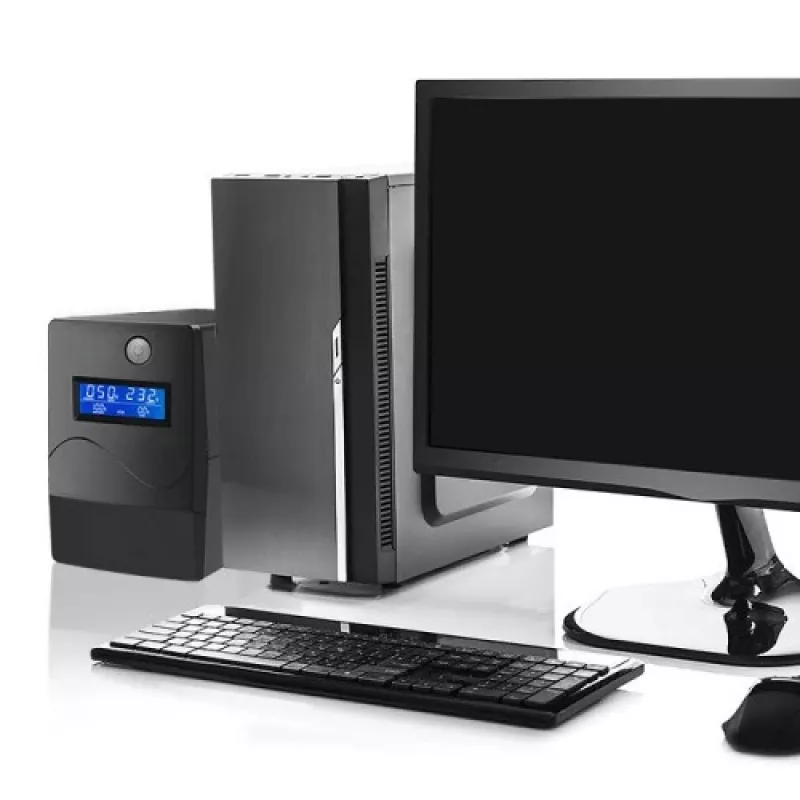 Qoltec Monolith uninterruptible power supply (UPS) Double-conversion (Online) 1 kVA 600 W 2 AC outlet(s)