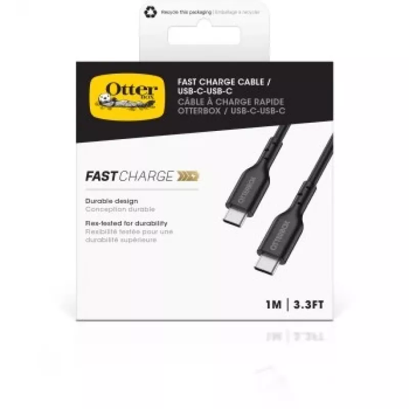 Otter Products OtterBox - USB Cable - 24 pin USB-C (M) to 24 pin USB-C (M) - USB 2,0 - 3 A - 1,0m - Black (78-81356)