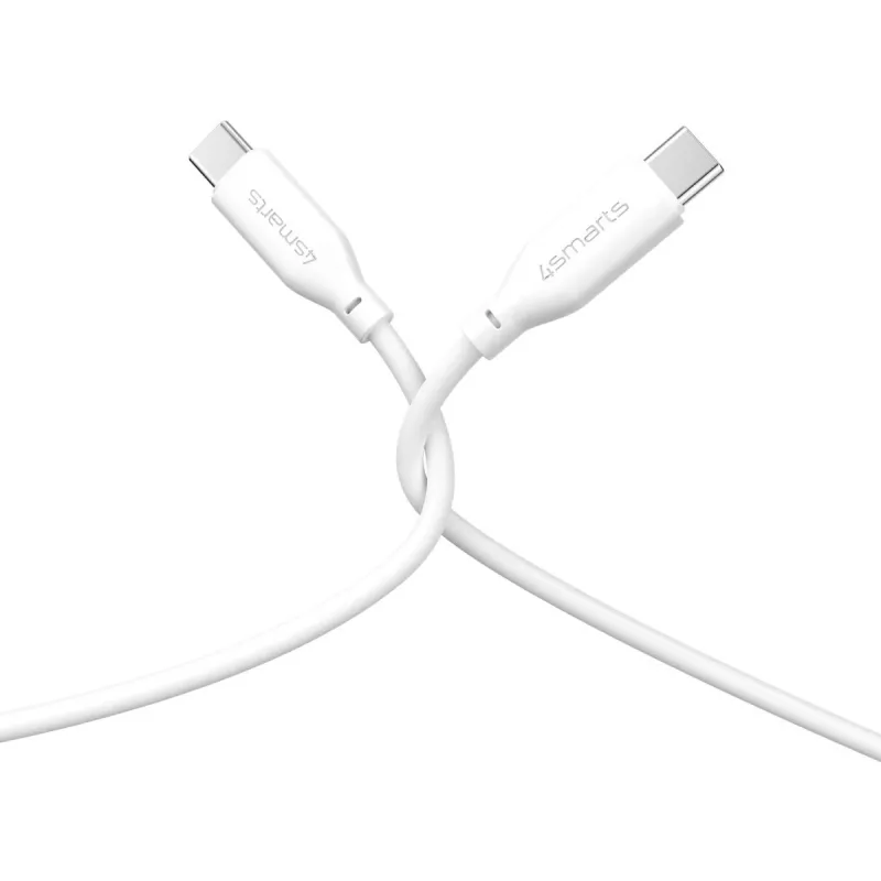 4smarts USB-C / USB-C Silicone-Cable High Flex 60W 1,5m White