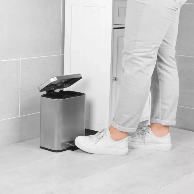 Dual compartment bin Beldray LA035235SSFEU7 stainless steel 5-litre