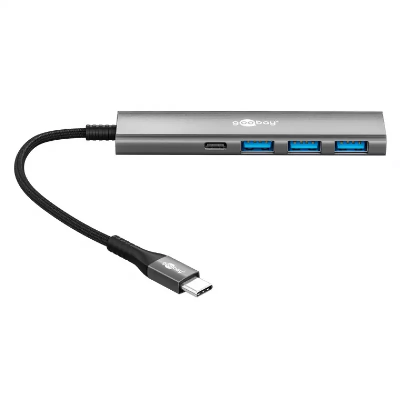 Goobay Slim 4-Port USB-Hub USB-C auf/USB-A 5 Gbit/s - -Plug> 1x (76562)