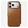 Mobile phone folio Nomad Modern Leather Folio cover for iPhone 17 Pro Max — Tan, fits up to 17.5 cm (6.9 inch) screen, 4 card pockets