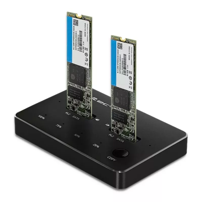 Qoltec 50310 Drive docking station 2x SSD M.2 SATA NGFF USB Type C