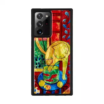 Phone case iKins for Samsung Galaxy Note 20 Ultra — cat design red fish