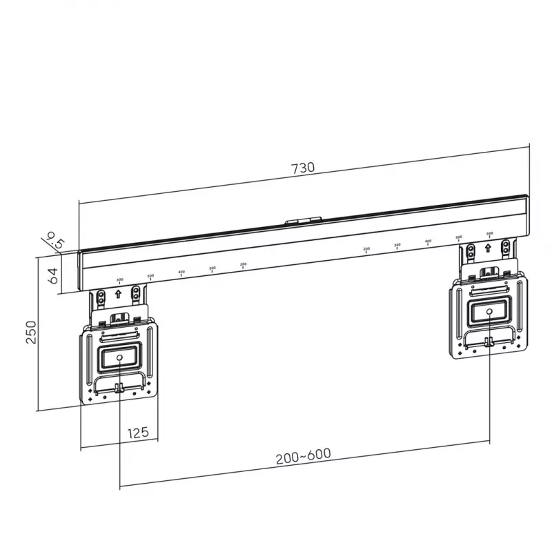 Maclean MC-481 Ultra Flat Slim TV wall mount Bracket Holder for 37-80 Flat Curved up to 75kg Max. VESA 600x400 Universal TV Mount Holde
