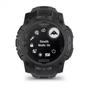 Smartwatch GARMIN Instinct — 45 mm, 3.05 cm (1.2 inch) AMOLED 390×390 Touchscreen, 4 GB, GPS, Silicone Band Black, 53 g