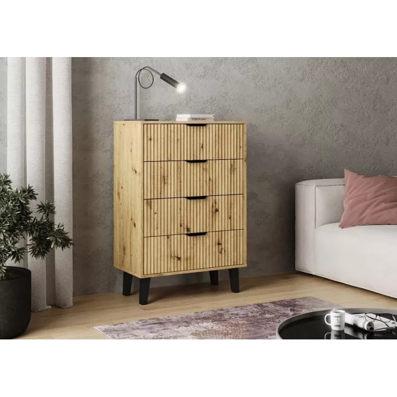 SCANDI 4S SLIM OAK ARTISAN CHEST OF DRAWERS