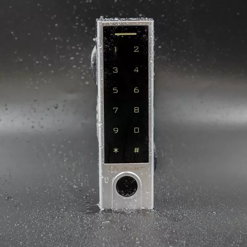 Qoltec 52448 Code lock TITAN with fingerprint reader | RFID | BT 4.0 |Code | Card | key fob | Doorbell| IP68 | EM