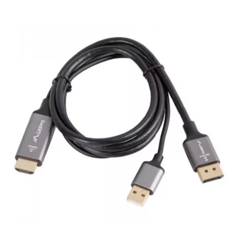 HDMI(M)->DISPLAYPORT(M) CABLE 1M 4K BLACK LANBERG