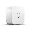 Indoor temperature and humidity sensor AEOTEC AEOEZWA039 — freestanding, battery-powered, 34×34×17 mm