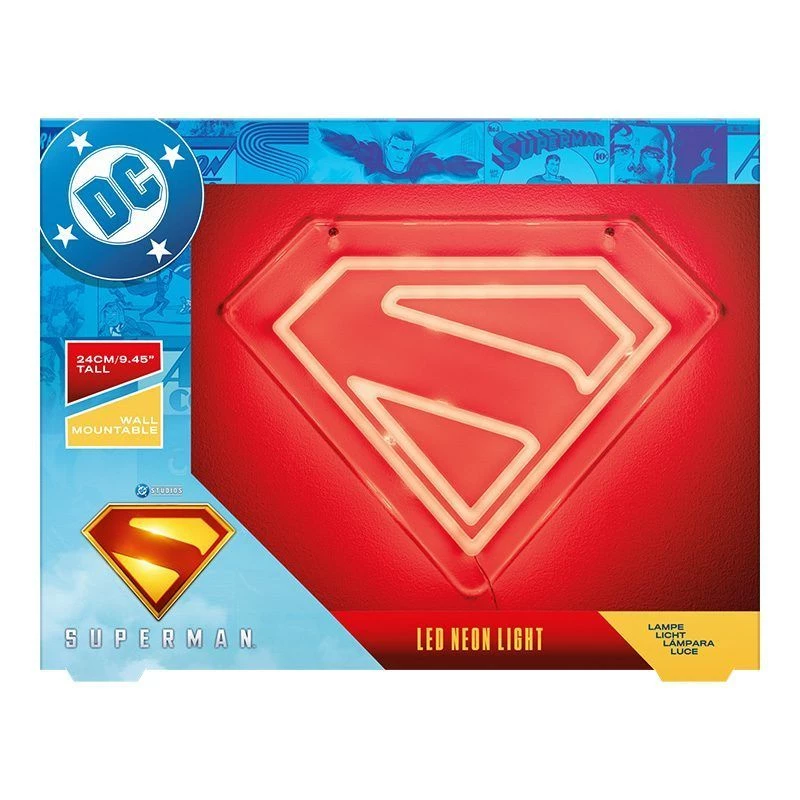 Wall-mount LED neon light Paladone Superman PP14478SMTVN, decorative wall sign