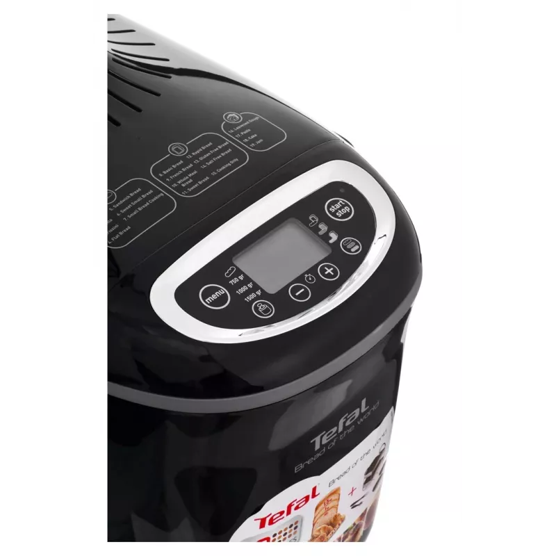 Bread maker Tefal PF611838 — 1600 W, 1.5 kg capacity, 19 programs, touch control, black