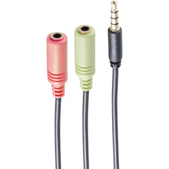 Audio Cable ShiverPeaks BS14-05041 0.25m 2x3.5mm Black