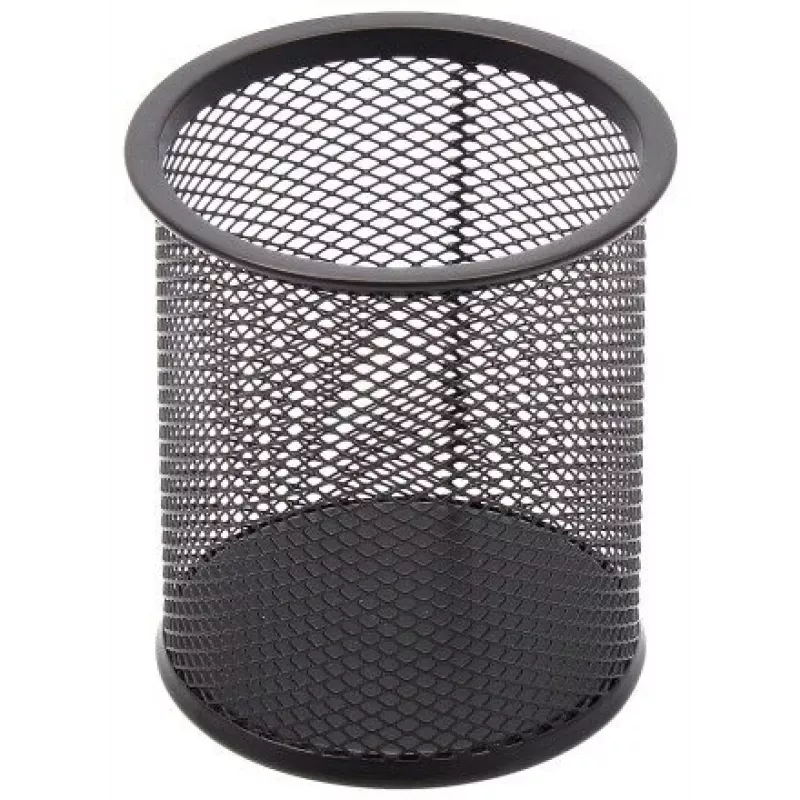 Pencil case Forpus, round, black, empty, perforated metal 1005-014