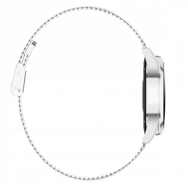 Smartwatch ORO-MED ORO-SMART CRYSTAL SILVER — round metal housing, LCD 240×198, 1.04 inch display, Bluetooth 4.0, waterproof, 120 mAh battery