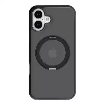 Protective phone case Torras Ostand Pro for iPhone 16 Plus — Black, slim profile, lightweight