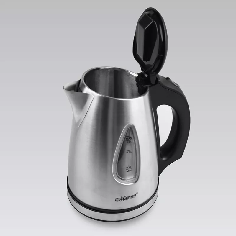 Electric kettle Maestro MR-029New 1 L 1600 W stainless steel, white, water level indicator