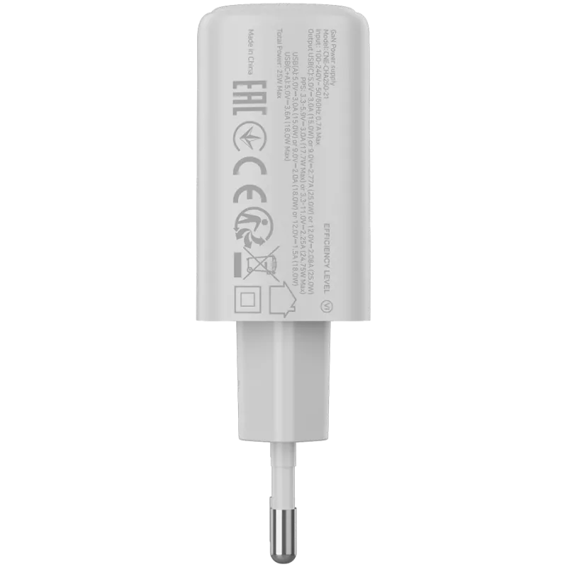 CANYON charger OnCharge 250 25W 1xPD 1xQC EU White