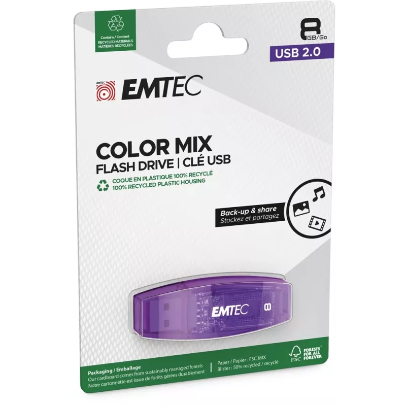 USB FlashDrive 8GB EMTEC C410 (Black) USB 2.0 (ECMMD8GC410)