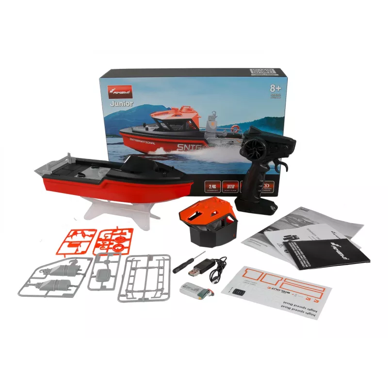 Amewi Rescue Boat 26117 — Brushless Jet Drive, 320 mm, Black/Red