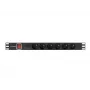 Power distribution unit LANBERG PDU-06E-0200-BK — 6x Type E outlets, 16 A, 2 m cable, 1U rack, 220–250 V