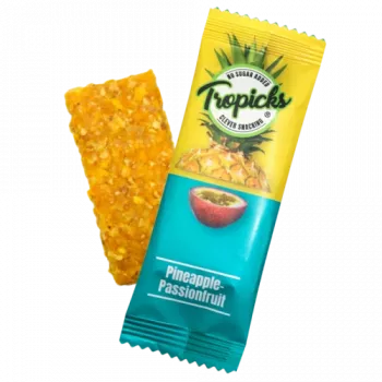 Fruit bar Tropicks 20 g — dried pineapple and passion fruit