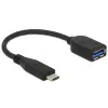 USB Cable DeLOCK USB 3.1 Gen 2 Type-C/Typ-A 0.1 m Black