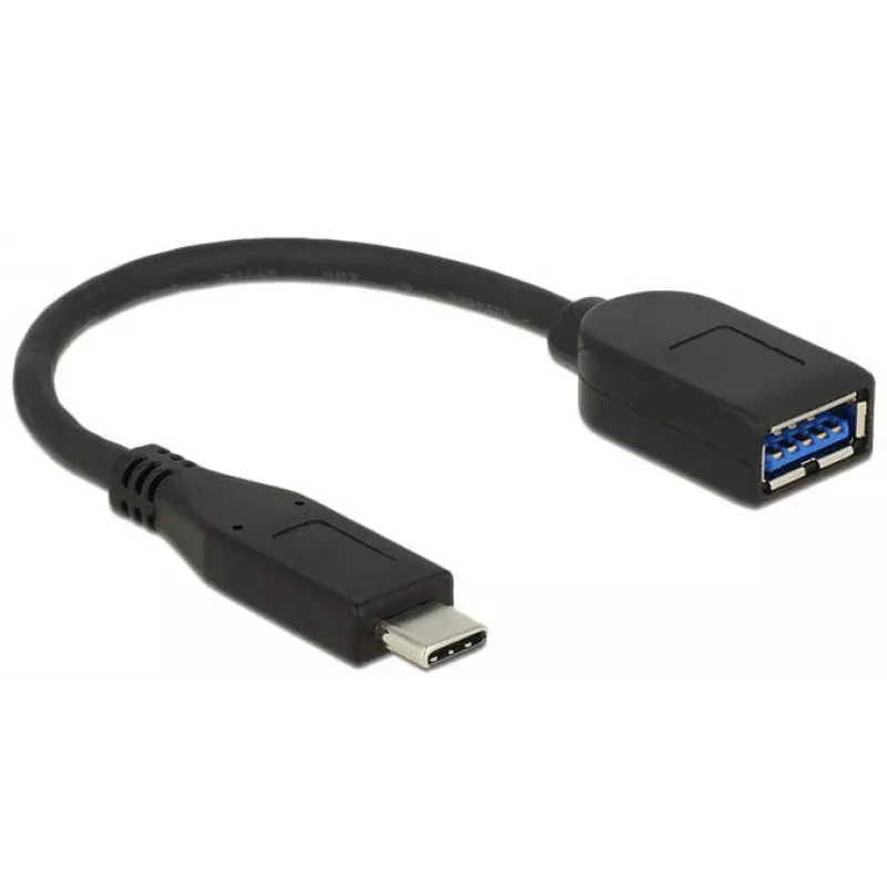 USB Cable DeLOCK USB 3.1 Gen 2 Type-C/Typ-A 0.1 m Black