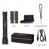 Flashlight Duracell DF6000R Gift Box — handheld rechargeable torch, black