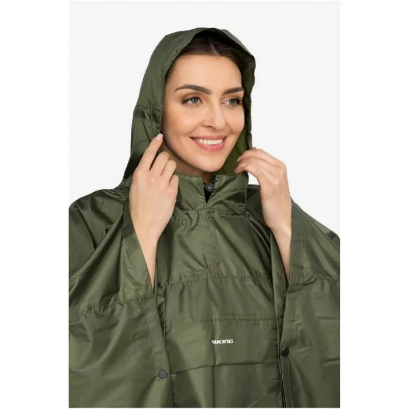 Adult Rain Poncho VIKING Vesper Backpack Green UNI