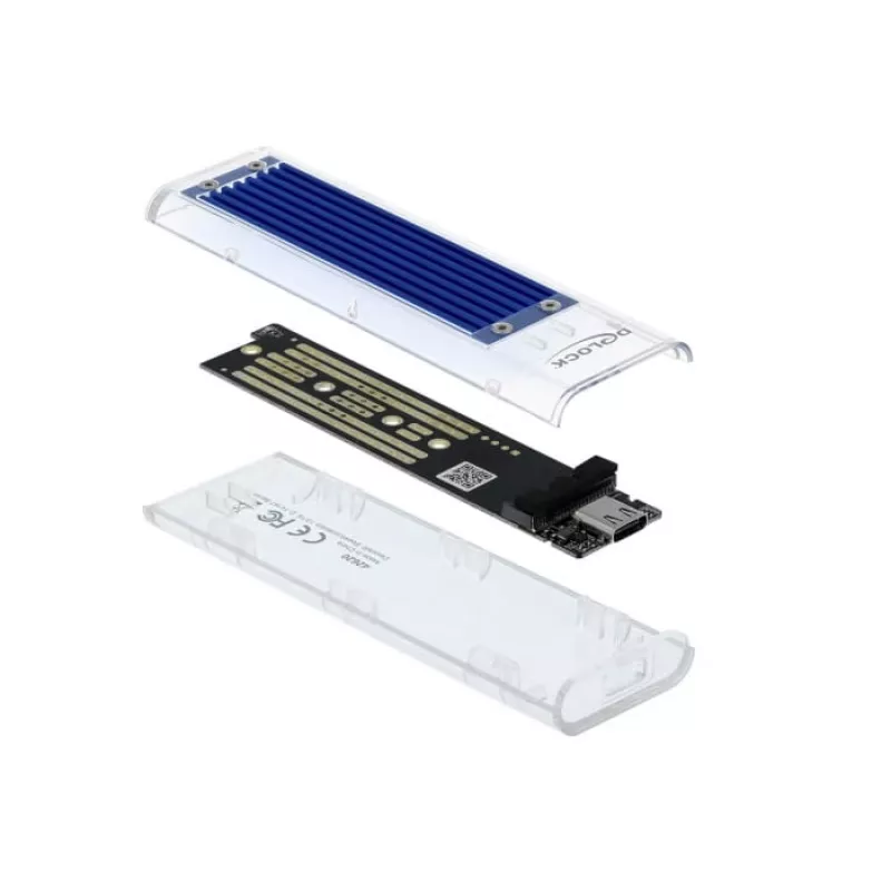 SSD enclosure DeLOCK 42620 External Enclosure for M.2 NVME PCIe SSD with USB Type-C female transparent