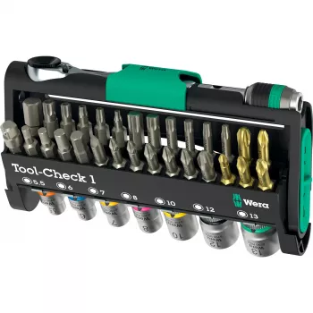 Wera Tool-Check 1 Stainless steel 1 ratchet head Black Green