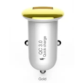 Car charger Devia Mushroom series QC3.0 18W Gold – USB Quick Charge 3.0, 18W output