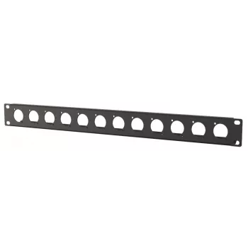 Lanview LVR1U-12D-BL 1U 19 inch Rack Panel with 12 Keystone Cutouts, Black