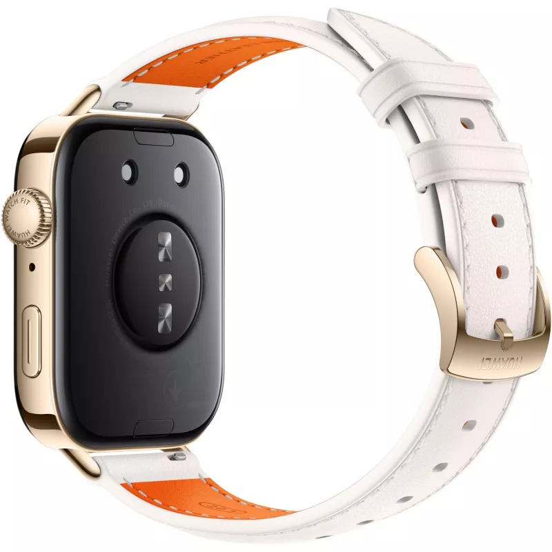 Watch Fit 3 (Solo-B19V), Smartwatch gold/White, leather watch strap in White