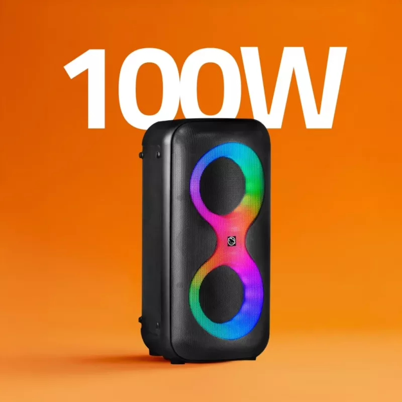 Portable music center MANTA SPK0401B100 Bluetooth speaker, 100 W peak, FM radio, karaoke, built-in battery, X-BASS