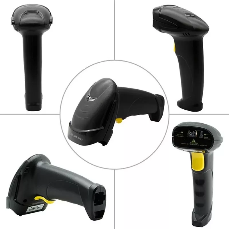 Handheld 1D/2D wired barcode scanner QOLTEC 50853 — USB, ABS housing, 1.65 m cable, 97×65×167 mm, 105 g