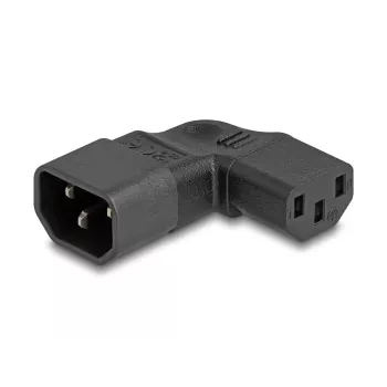 DeLOCK Netzadapter IEC 60320 C14 to C13 Plug Socket 10 A 90° Left Right Black