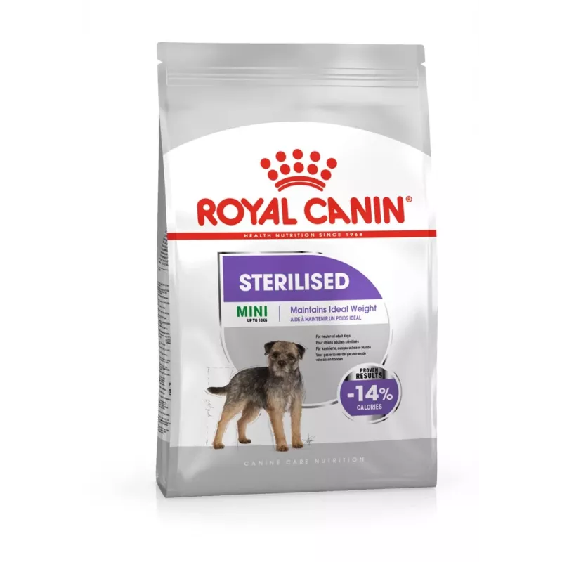 Dry dog food Royal Canin Mini Sterilised Care — 3 kg, chicken, for sterilised small breeds (5–10 kg), adult, 30% protein