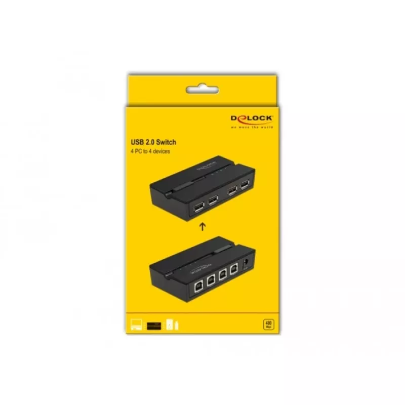 DeLOCK 11494 computer data switch Black USB Type-A Type-B 0.48 Gbit/s
