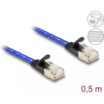 Network Cable DeLOCK RJ45 Flat Cat.6A 0.5m Blue