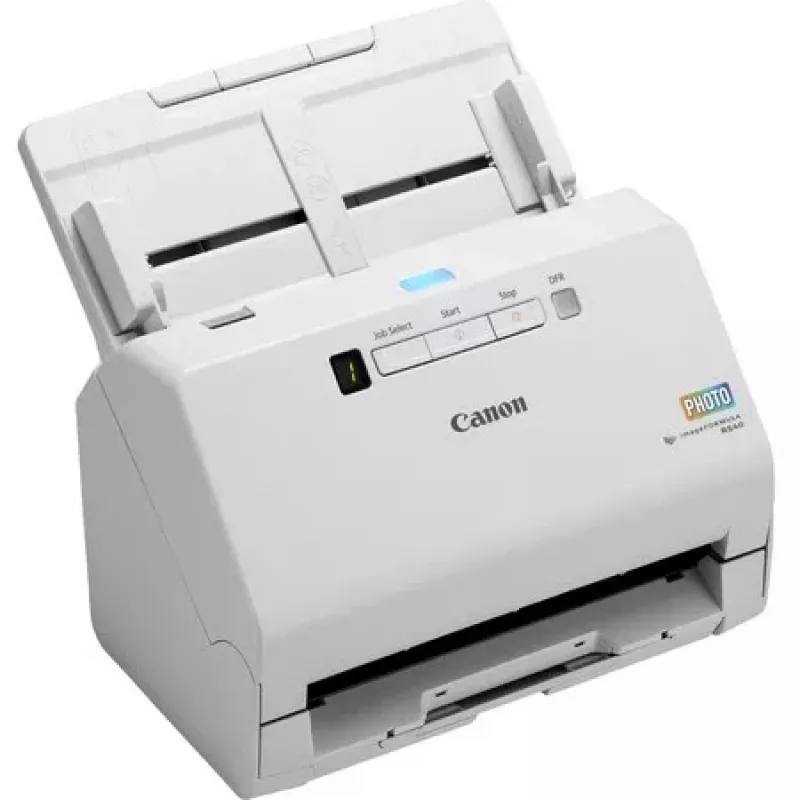 Canon imageFORMULA RS40 Photo & Document Scanner, 600 x 600 DPI, 40 ppm, 30 ppm, Grayscale, Monochrome, Sheet-fed scanner, White
