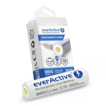 18650 Li-Ion 3.7V everActive 3500mAh battery (1 pc) micro-USB with protection