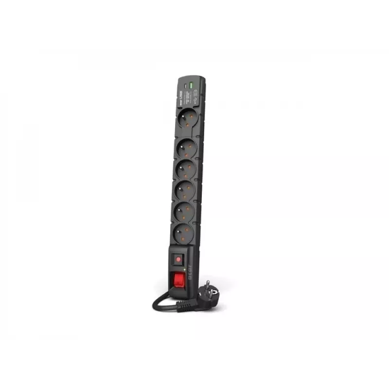 Surge Protector ACAR W2436 Black 6 AC Outlet 230V 1.5m