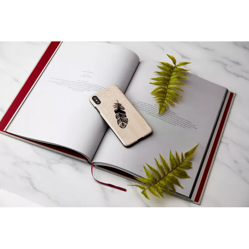 Smartphone case man and wood for iPhone XS Max Indian Black