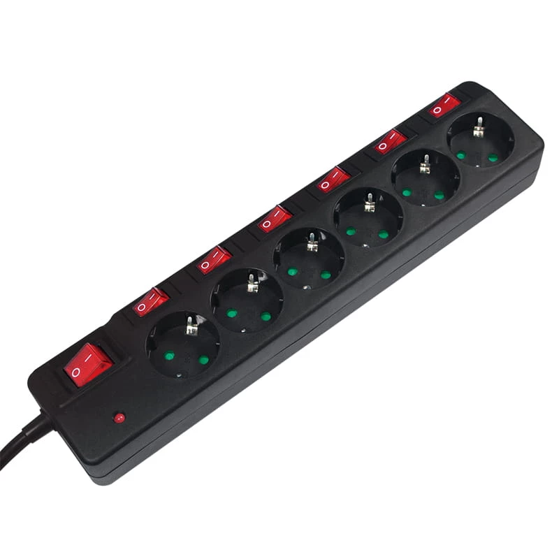 Power Extension LogiLink LPS233 1.5m 6 AC Outlets Indoor Black